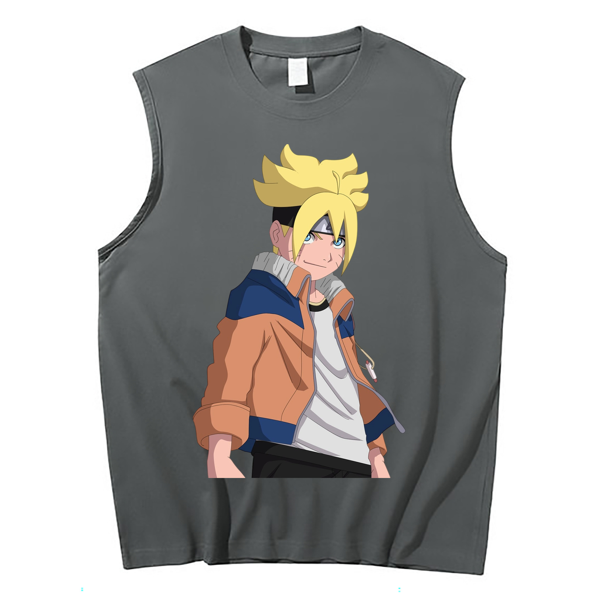 （画像用） NARUTO -ナルト- うずまき ナルト Uzumaki Naruto コットン100％タンクトップ（フロントプリント）